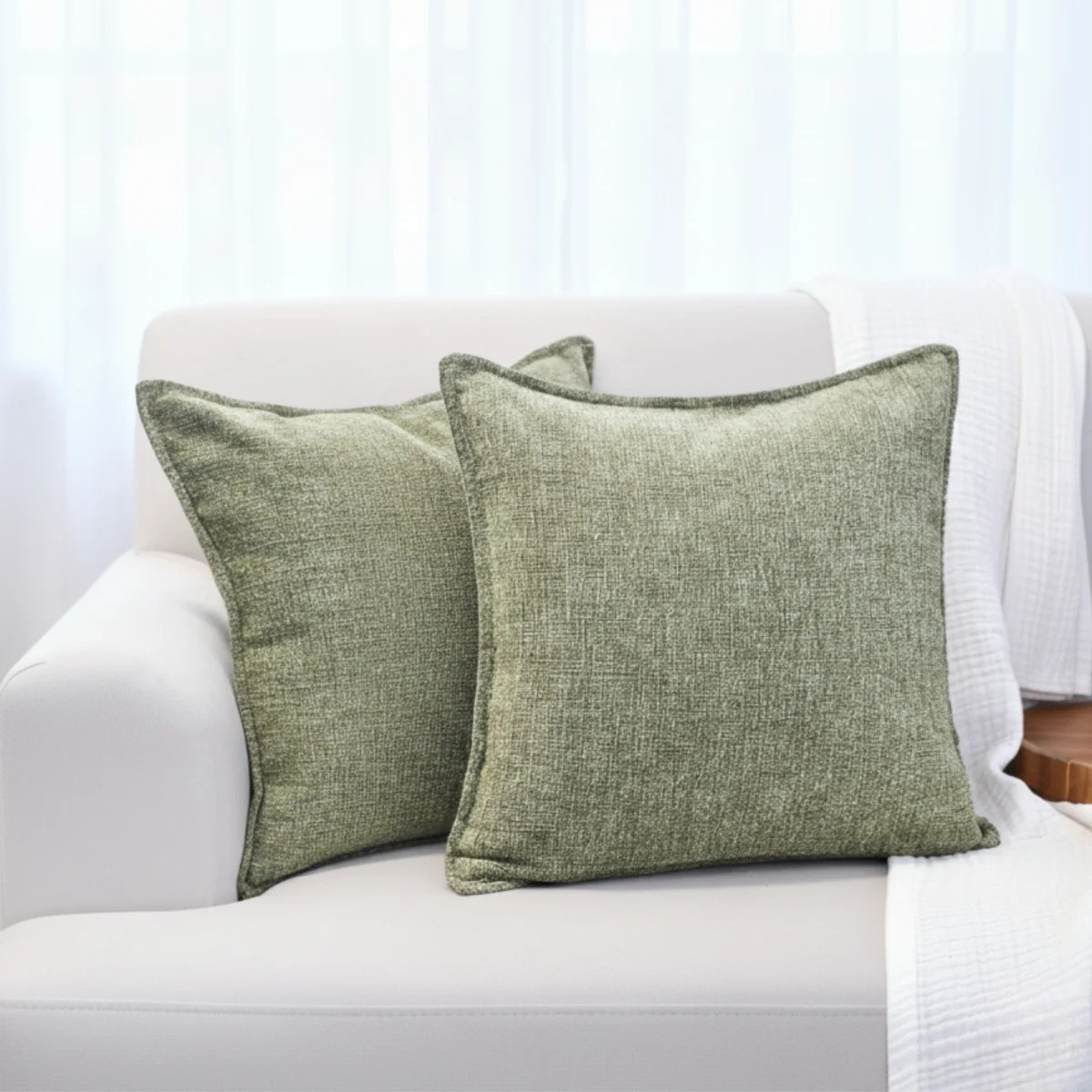 Soft Textured Chenille Pillow Covers Set of 2 Cozy Cushion Covers | Wayfair North America