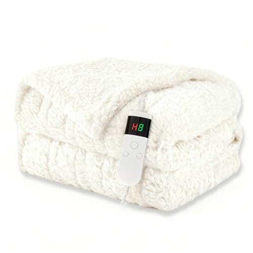 Heated Blanket Heated Throw, Electric Blanket 50"x60" Heating Blanket with 8 Hours Auto Off 10 Fast Heating Levels Machine Washable Sherpa Heated Blanket with Overheating Protection | Amazon (US)