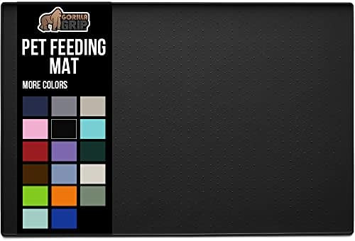 Gorilla Grip Waterproof Slip Resistant Silicone Pet Feeding Mat, Keep Dog Bowls in Place, Raised Edg | Amazon (US)