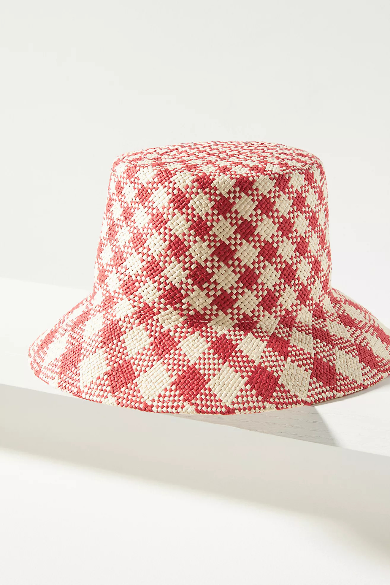 Checked Straw Bucket Hat | Anthropologie (US)