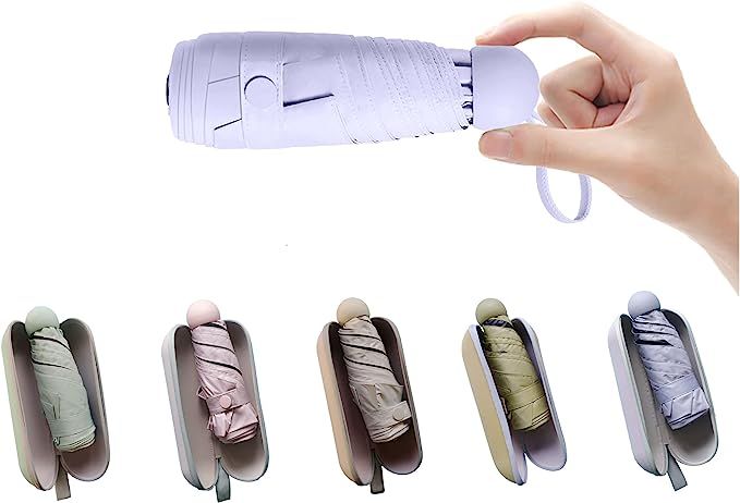 BAODINI Travel Mini Umbrella for Purse With Case-Small Compact UV Umbrella Protection Sun-Lightwe... | Amazon (US)
