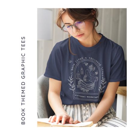 Book t-shirts are a great way of your love of reading, and, luckily, Etsy has no shortage of literary graphic tee options. In my searches for book lovers t-shirts, I've found a handful of styles that caught my eye. These styles range from colorful artsy tees to minimalist line-work tops. From Shakespearean references to floral book art, here are some of the best literary t-shirts for book lovers!

#LTKSeasonal #LTKstyletip #LTKFind