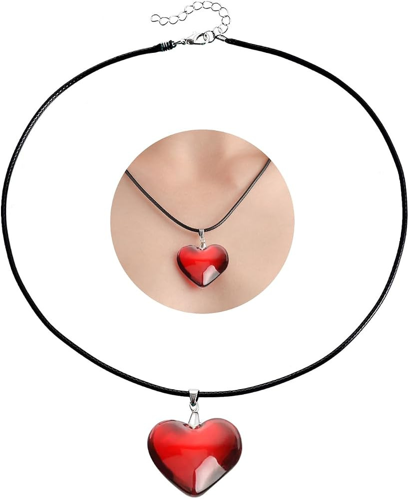 Heart Necklaces Star Women Necklace Large With Red Cherry Pendant Red Statement Small Necklace Ch... | Amazon (US)