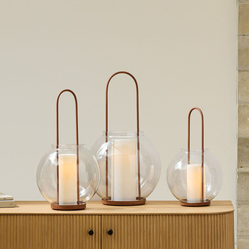 Metal &amp; Glass Globe Lanterns | West Elm (US)