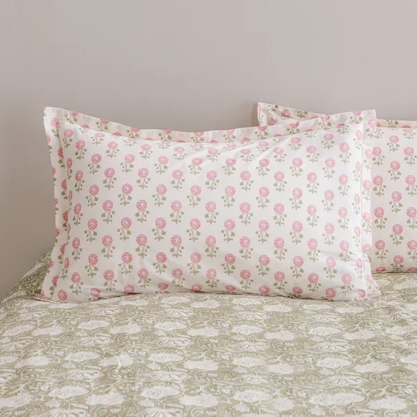 Lizzy Tile Cotton Oxford Pillowcase | Dunelm (migrated)