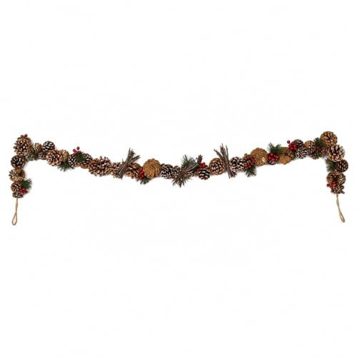 Fall Pinecone Garland – 60 Inch Pine Cone Decor with Twigs, Berries and Pine Sprigs – Rustic Autumn Garland for Mantel, Table, Doorway, Shelf and Seasonal Crafting | Amazon (US)
