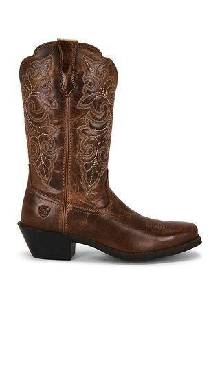 Ariat Round Up Square Toe Boots in Brown. - size 10 | Revolve Clothing (Global)