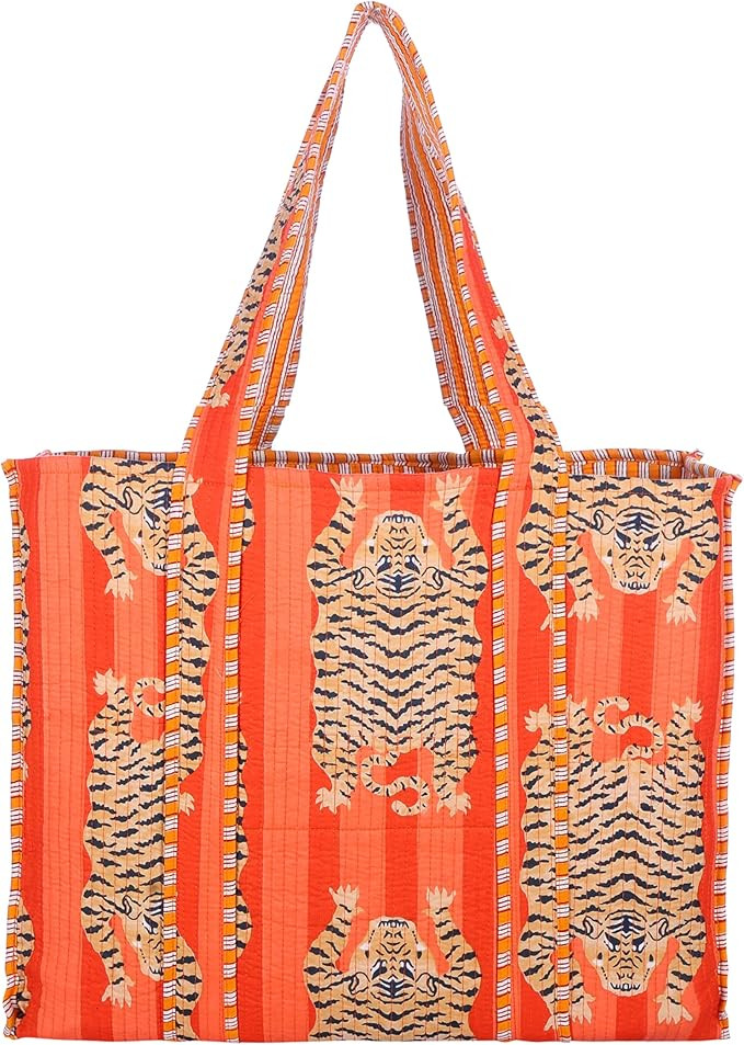 100% Cotton Shoulder Bag Tote Bag Women Reversible Shopping Bag &Grocery Bags Stylish Travel Bag ... | Amazon (US)