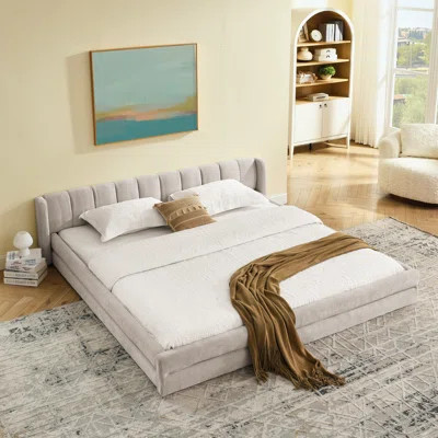 Upholstered Bed Frame With Thick Fabric, Comfortable Upholstered Bed Frame, Chenille Fabric With Headboard And Solid Bed Frame With Drawer For Storage | Wayfair North America