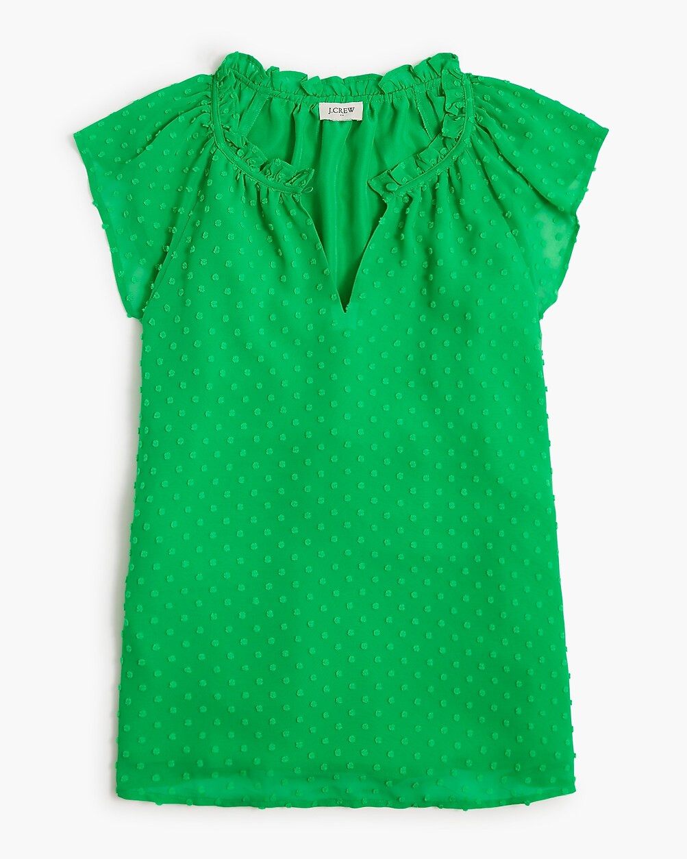 Flutter-sleeve clip-dot top | J.Crew Factory