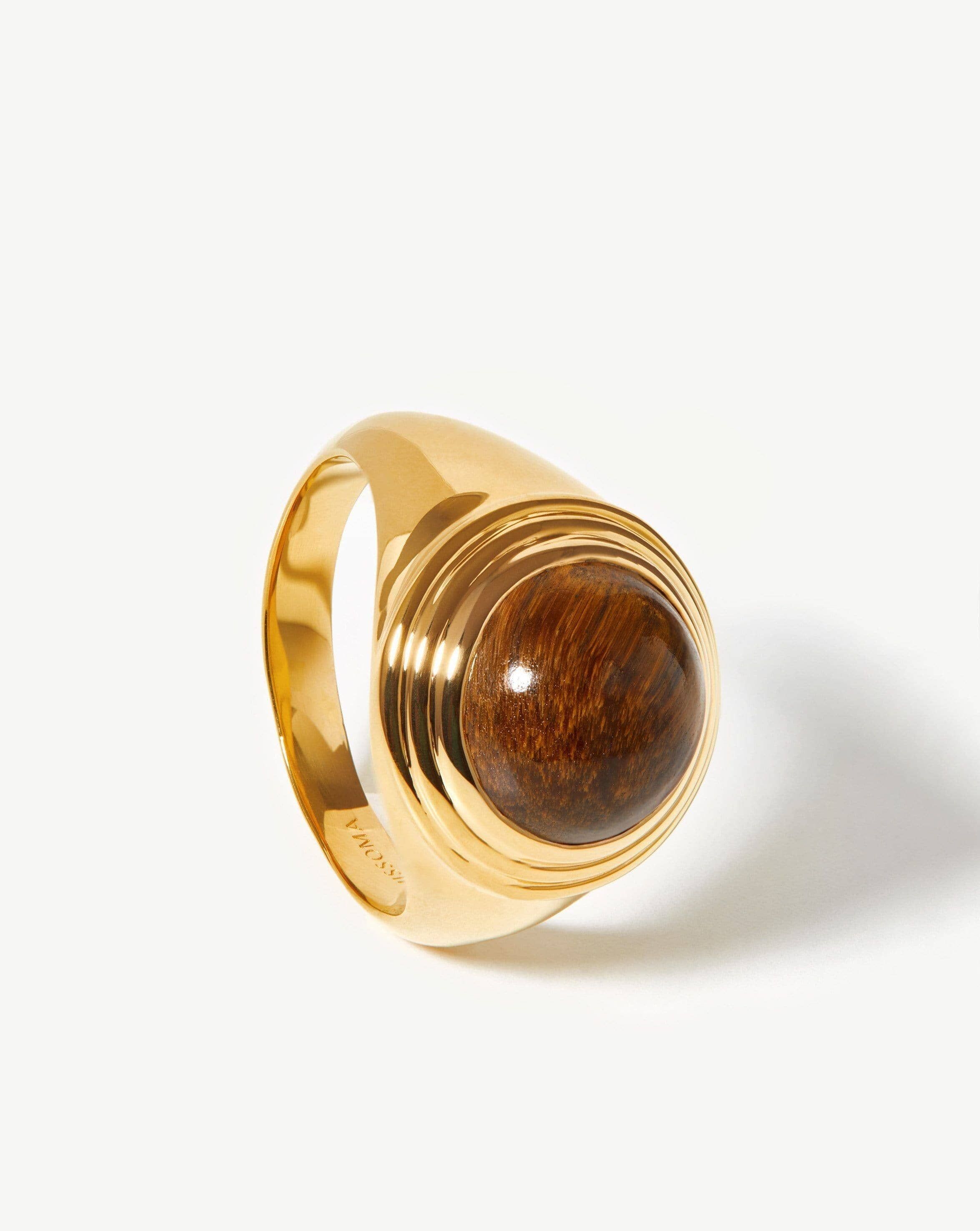 Sphere Ridge Ring | 18ct Gold Plated/Tigers Eye | Missoma US