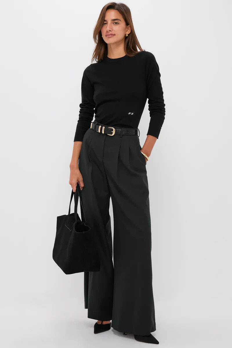 Black Cashmere Silk Long Sleeve Katie Tee | Tuckernuck (US)