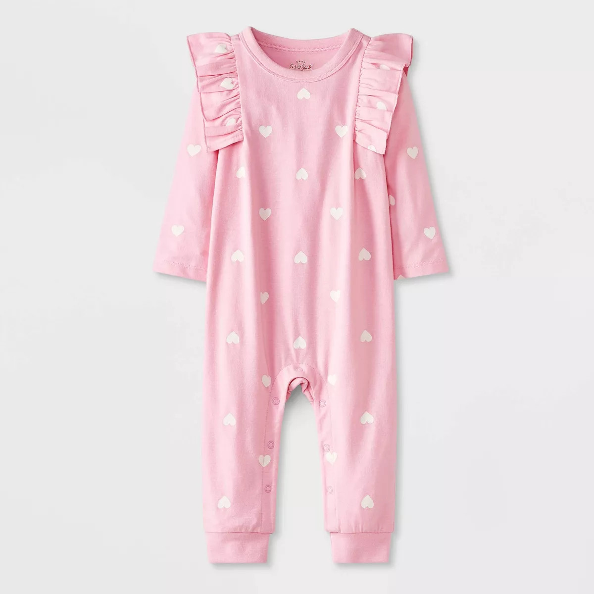 Baby Girls' Heart Printed Romper - Cat & Jack™ Light Pink | Target
