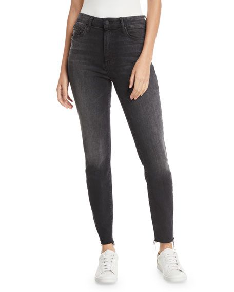 Looker High-Waist Ankle Fray Skinny Jeans | Neiman Marcus