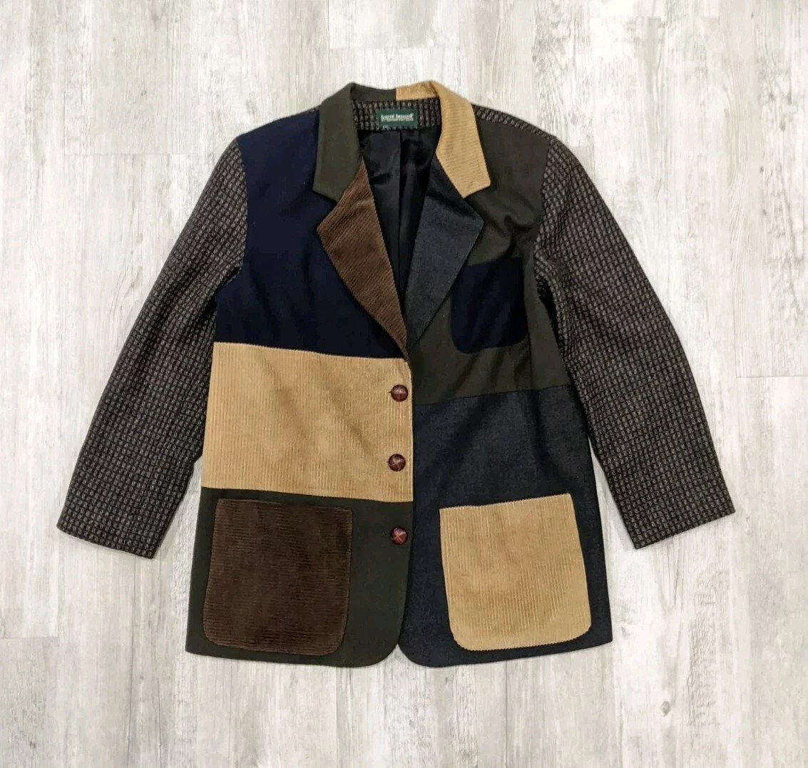 Vintage Harve Benard Wool Tweed Corduroy Academia Patchwork Blazer Sport Coat XL | eBay | eBay US