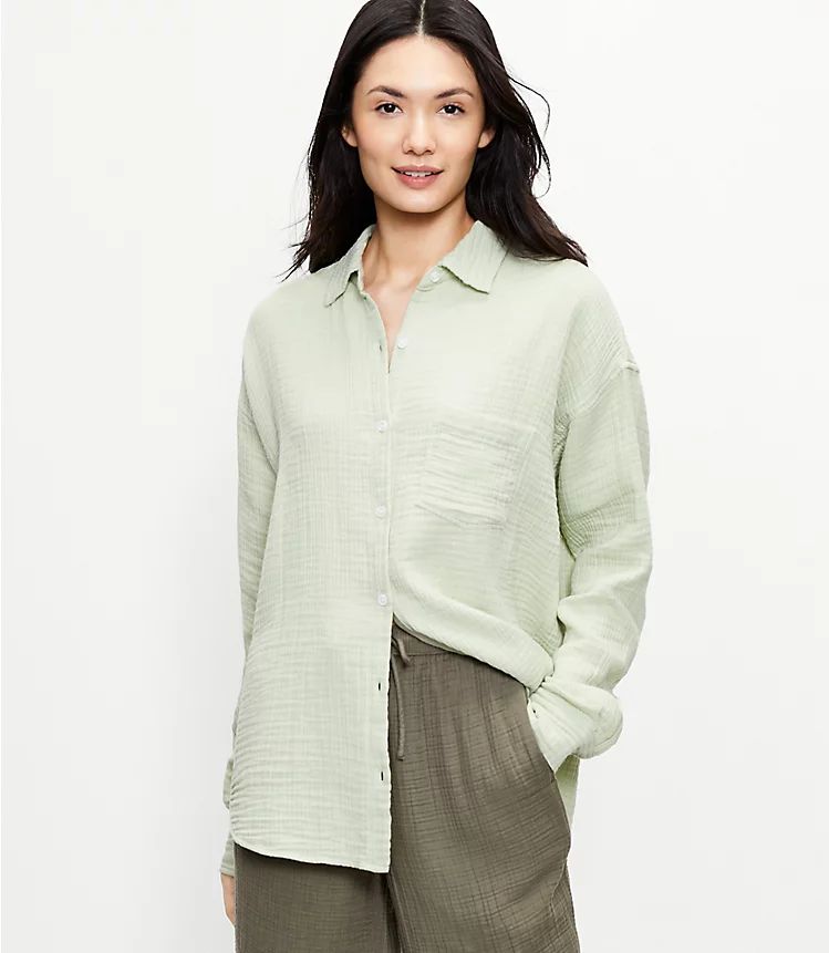 Lou & Grey Triple Cloth Tunic Shirt | LOFT | LOFT