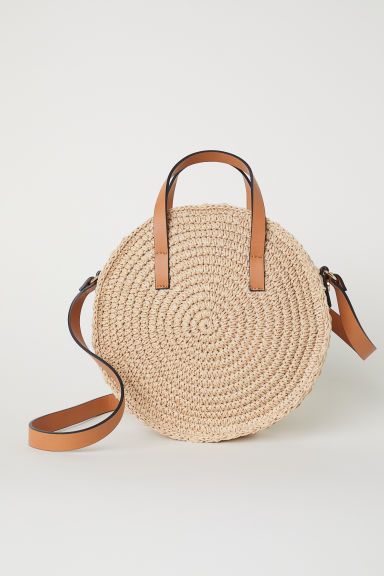 H & M - Round Paper Straw Handbag - Beige | H&M (US + CA)