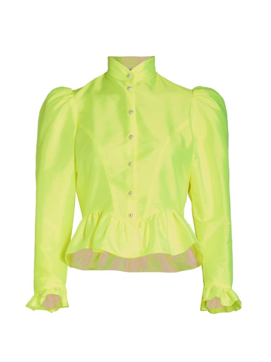 BATSHEVA Grace Ruffle Puff-Sleeve Blouse | Saks Fifth Avenue