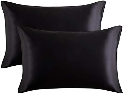 Bedsure Satin Pillowcase for Hair and Skin Silk Pillowcase 2 Pack - Queen Size (Black, 20x30 inch... | Amazon (US)