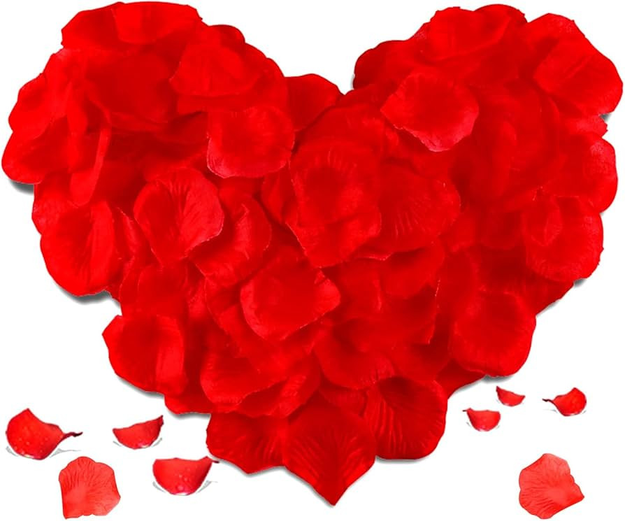 Redamancy 1200 pcs Red Rose Petals, Artificial Rose Flowers, No-Taste Emulation Silk Rose Petals ... | Amazon (UK)