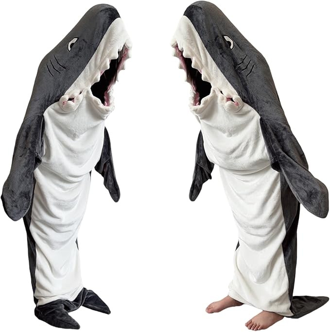 Shark Wearable Blanket Hoodie Onesie Super Soft Cozy Flannel Shark Blanket Shark Costume Shark Sl... | Amazon (US)