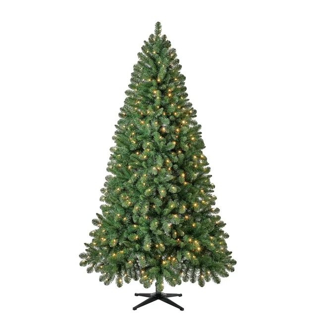 7.5 ft Pre-Lit Kennedy Fir Artificial Christmas Tree, Color-Changing LED Lights, by Holiday Time ... | Walmart (US)