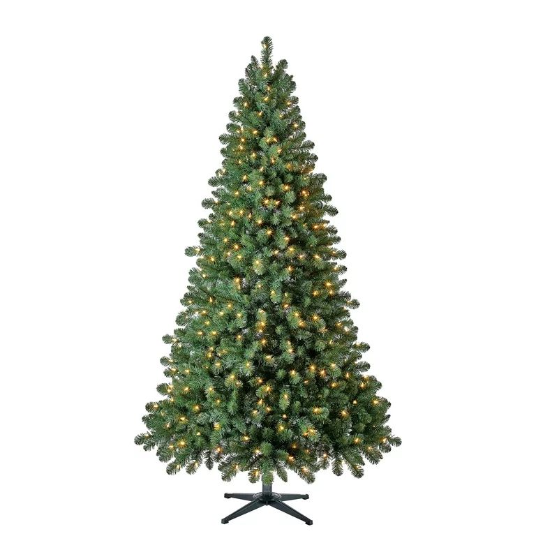 7 ft Pre-Lit Duncan Fir Artificial Christmas Tree, Clear LED Lights, by Holiday Time | Walmart (US)