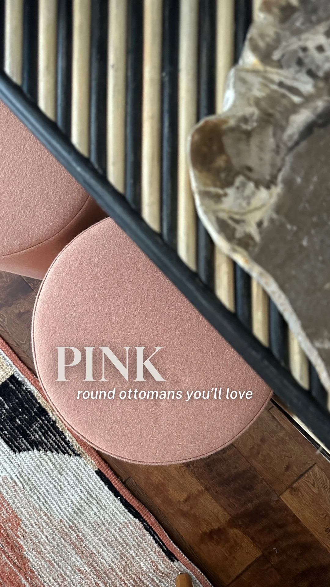 Round pink ottomans for the win! The exact ones are linked (color is vesper blush) as well as some storage options AND brown marble trays. 🩷🤎

#LTKHome