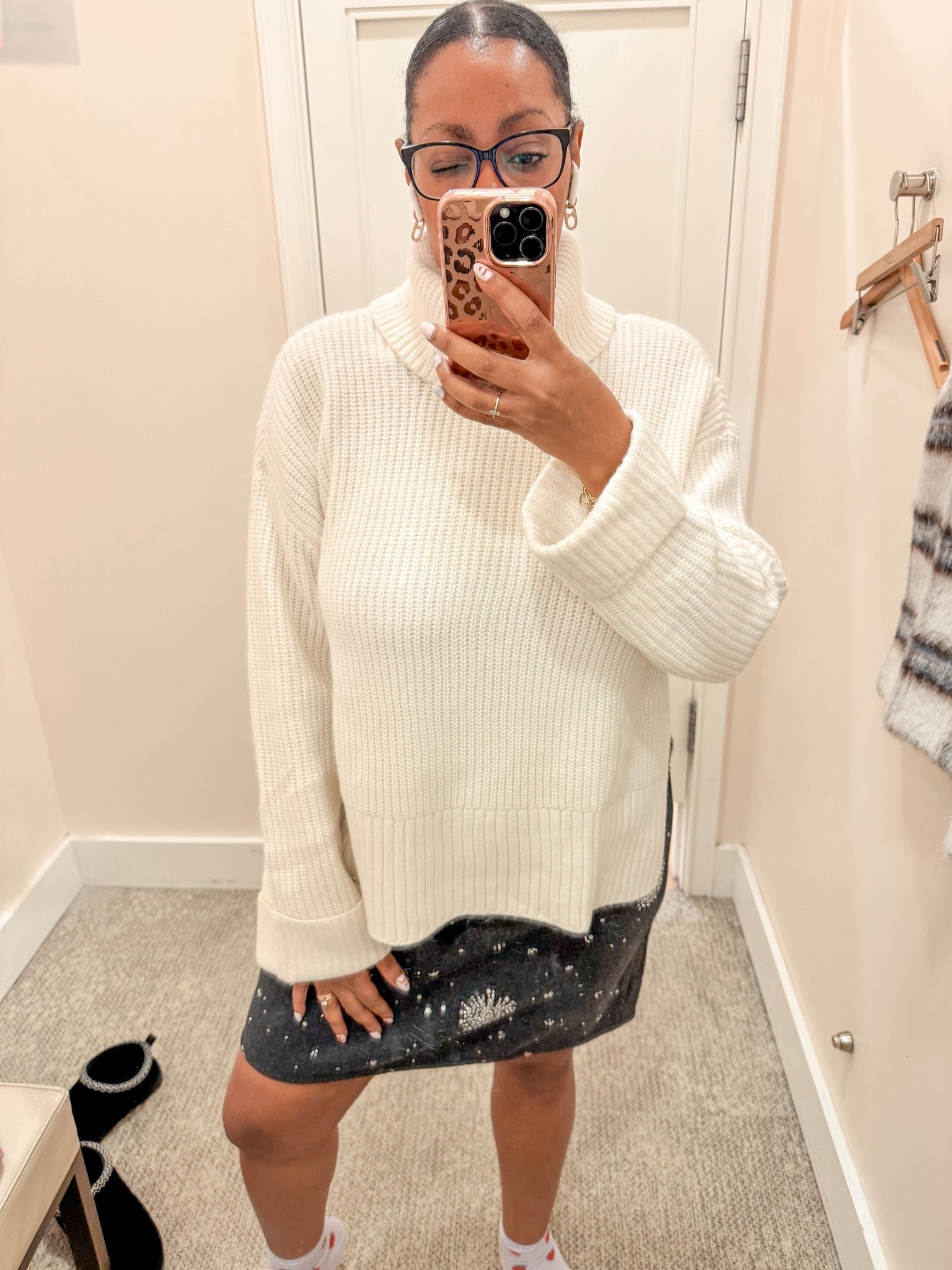Love this oversized mock neck sweater! It’s oversized so size down if you want a closer fit. I’m a size 14 wearing a large and it’s drowning me 

#LTKMidsize #LTKHoliday #LTKCyberWeek
