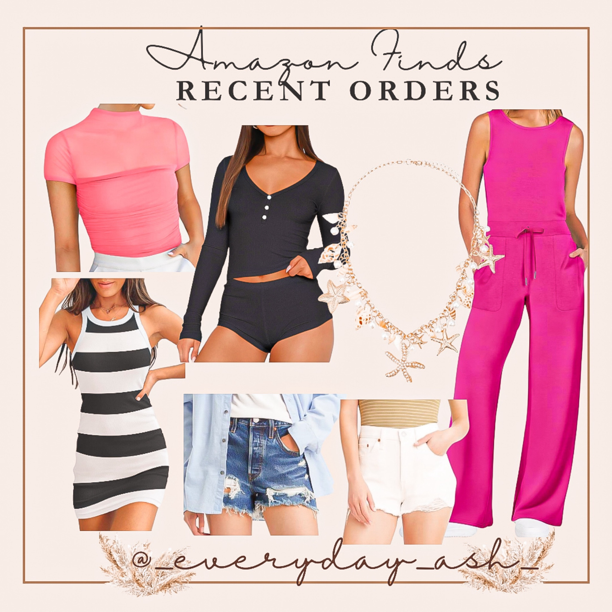 Amazon prime day
Recent orders 

Pink shirt, coral bodysuit,  black and white stripe dress, denim shorts, Levi shorts, shell necklace, pajamas, lounge wear, jumpsuit , pink jumpsuits , travel outfit , Amazon jewelry, area rug, outdoor rug, underwear, things 

#LTKStyleTip #LTKSummerSales #LTKFindsUnder50