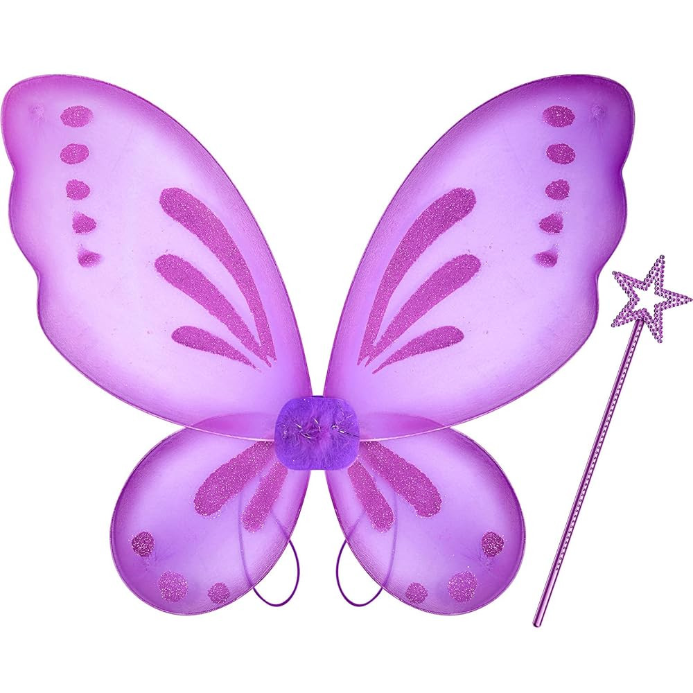 Sratte Fairy Princess Butterfly Wings Girls Kids Butterfly Costumes Set Star Wands Adults Christm... | Amazon (US)