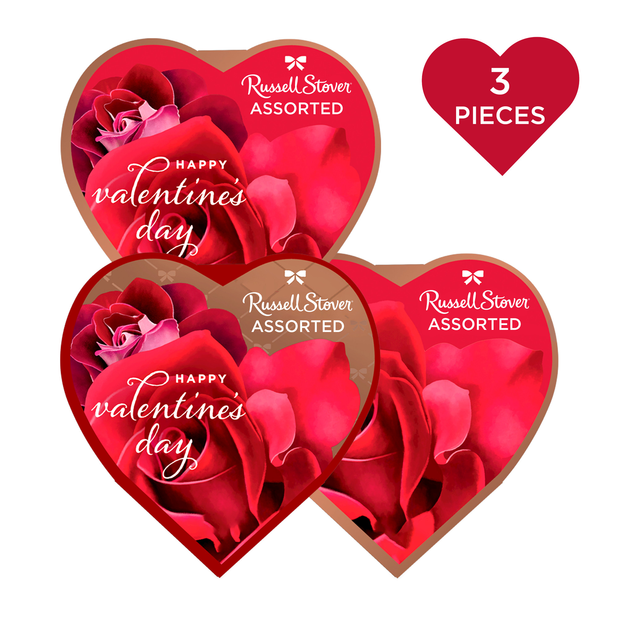 Russell Stover Valentine's Day Photo Heart Chocolate Gift Box, 1.5 oz. (3 Pieces) | Walmart (US)