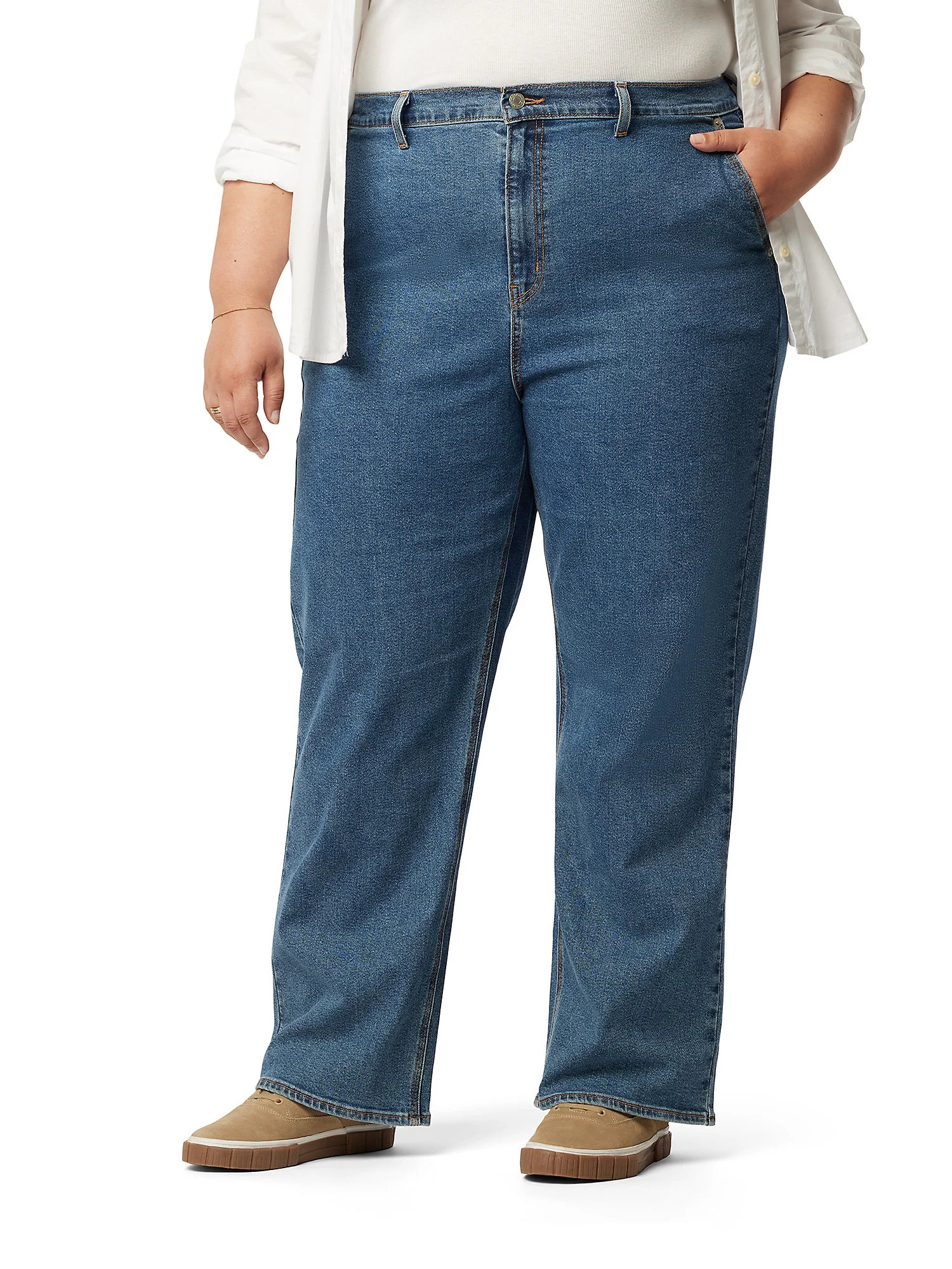 Levi Strauss Signature Women's Heritage Loose Straight Trouser Jeans, Women's and Women's Plus | Walmart (US)