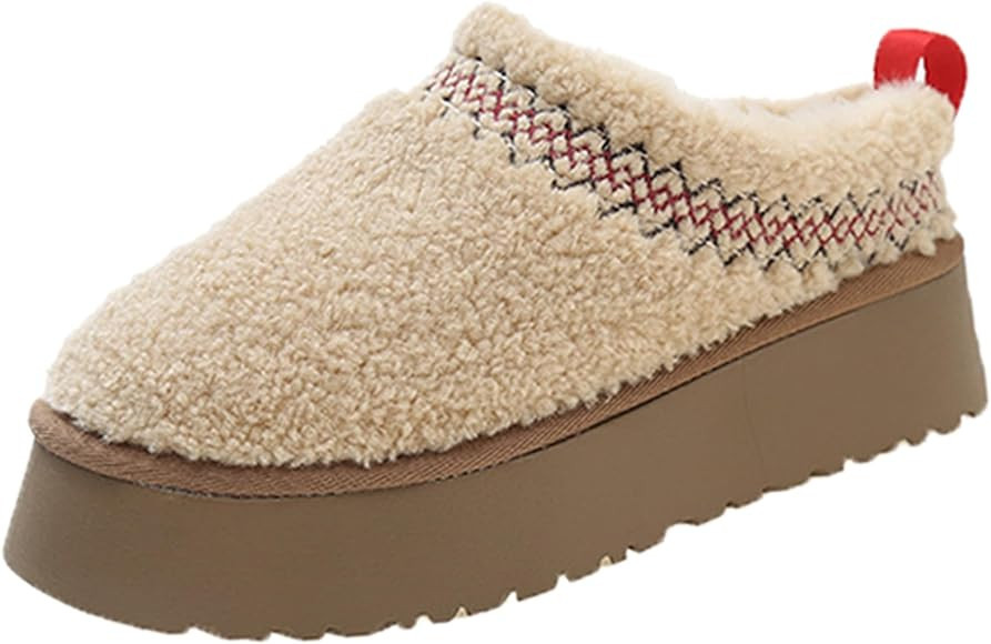 Nuyenkm Women's Winter Slippers Platform Snow Boots Thickened Flat Boots Fur Lined Warm Durable S... | Amazon (US)