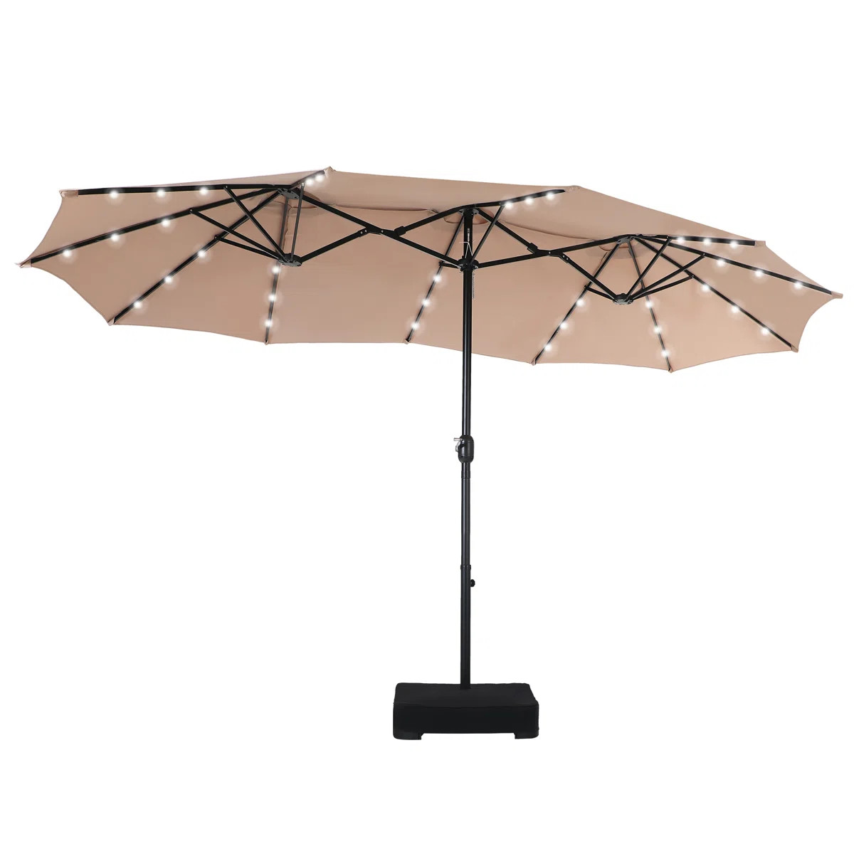 Yuliana 180'' x 108'' Rectangular Lighted Market Umbrella with Base | Wayfair North America