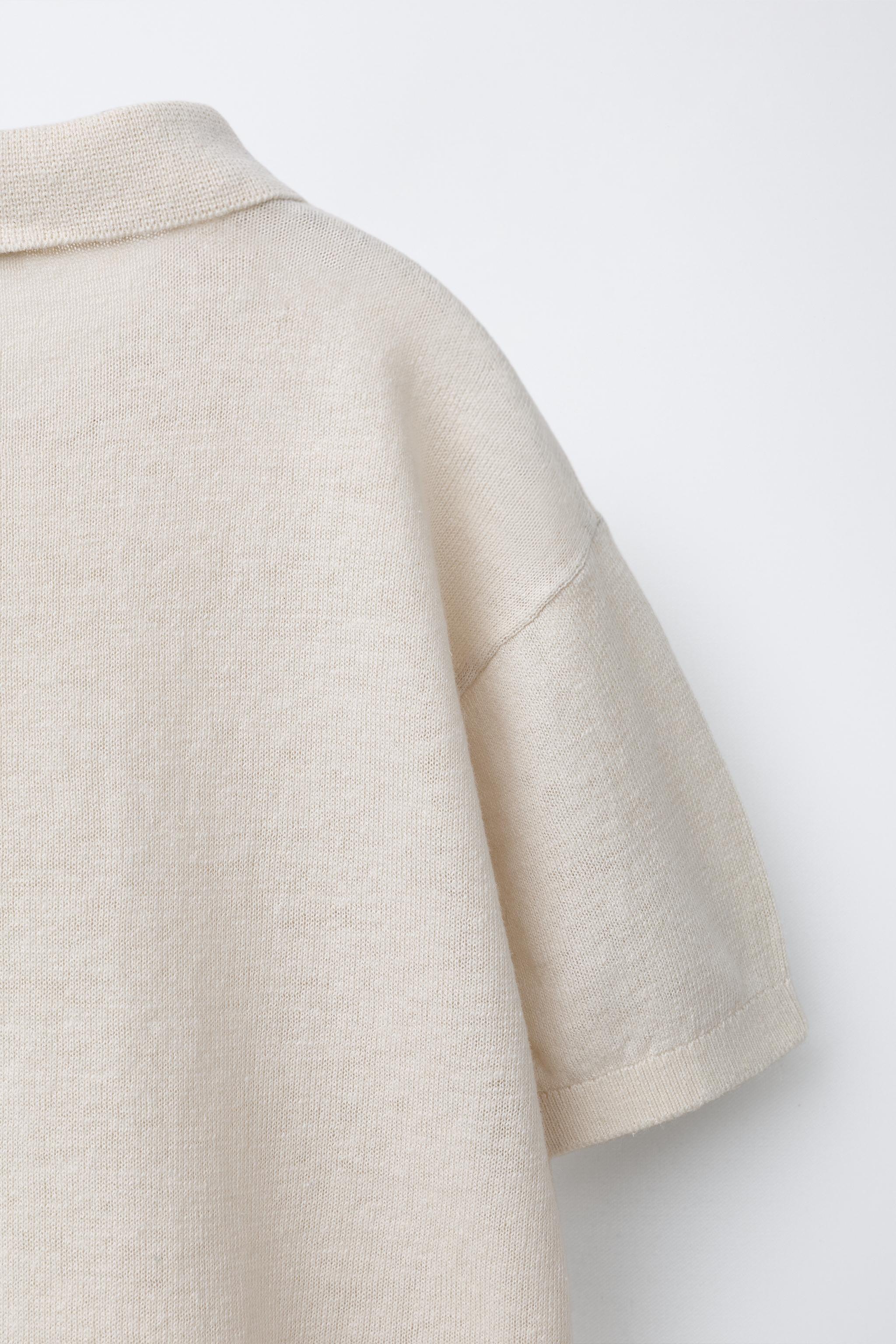 POLO EN MAILLE DE COTON ET DE LIN | Zara US