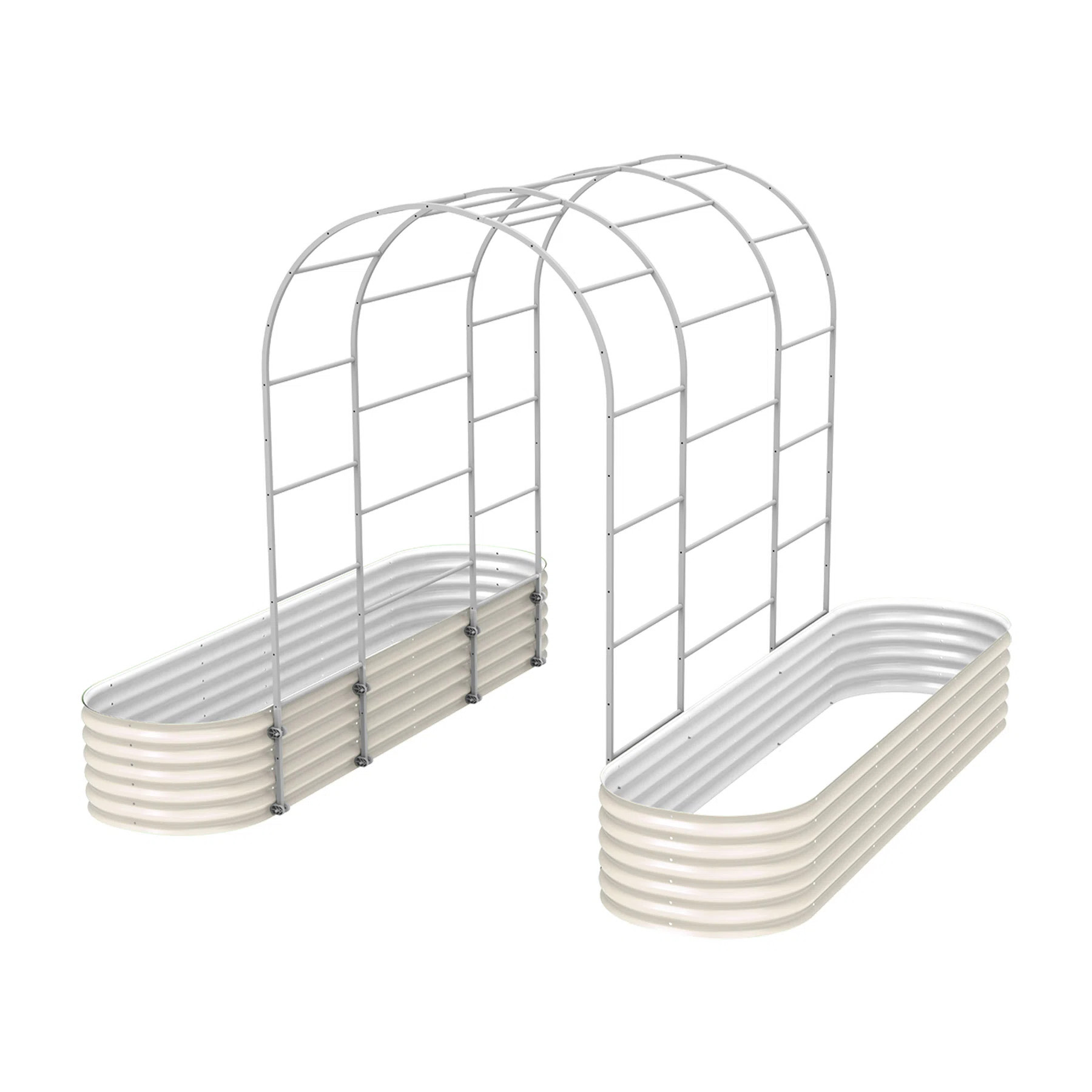 17" Tall 10 In 1 Modular Metal Outdoor Raised Garden Bed With Trellis | Wayfair North America