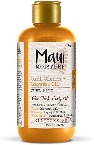 Maui Moisture Curl Quench + Coconut Oil Anti-Frizz Curl-Defining Hair Milk to Hydrate and Detangl... | Amazon (US)