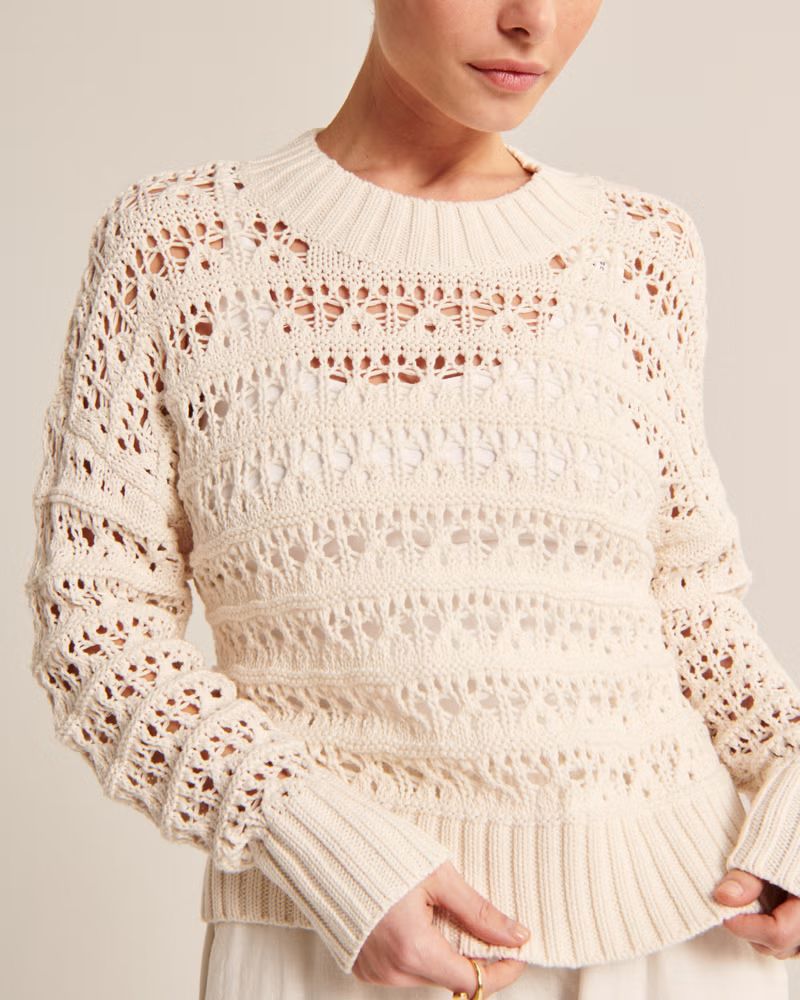 Women's Crochet Wedge Sweater | Women's Tops | Abercrombie.com | Abercrombie & Fitch (US)