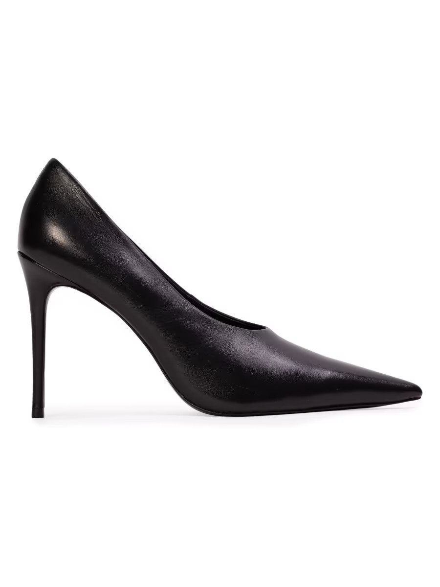Black Suede Studio Jona 100MM Leather Pumps | Saks Fifth Avenue | Saks Fifth Avenue