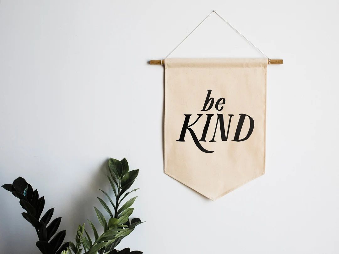Be KindCanvas Banner • Modern Typographic Playroom Wall Hanging • Made In USA • Montessori... | Etsy (US)