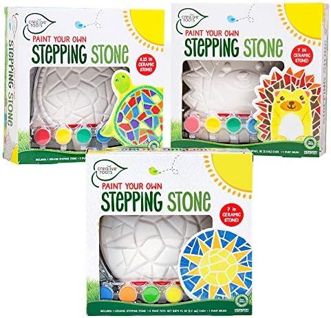 Creative Roots Paint Your Own Stepping Stones Multipack with Turtle, Hedgehog & Sun Stepping Stones  | Amazon (US)