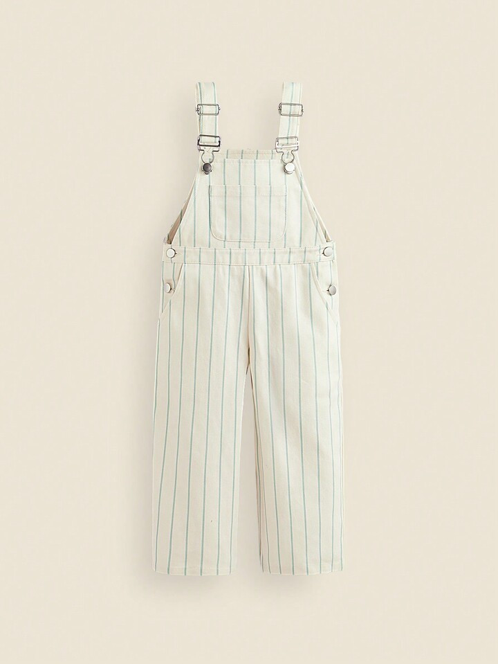 THE HAPPY LOOK Young Girl Summer Striped Outdoor Activity Rolled Hem Slant Pocket Woven Casual Lo... | SHEIN