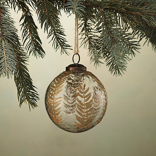 Leafy Glass Globe Ornament | Terrain