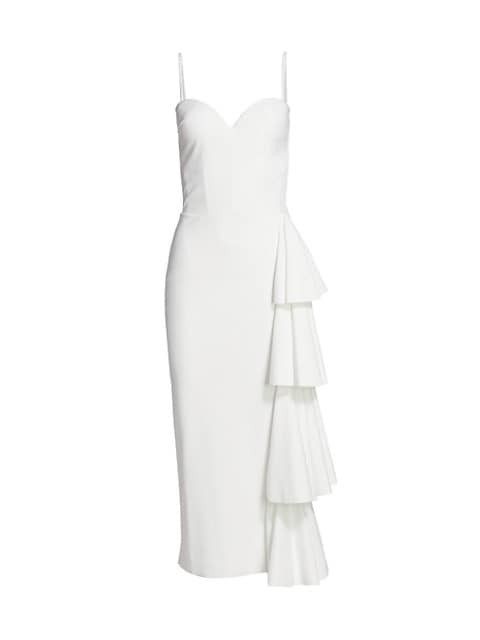Gussie Tiered Ruffle Midi Dress - Bride | Saks Fifth Avenue