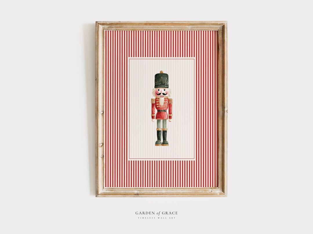 Christmas Soldier Nursery Wall Art Print, Ballet Soldier Kid's Room Decor, Red Festive Prints, Wi... | Etsy (US)