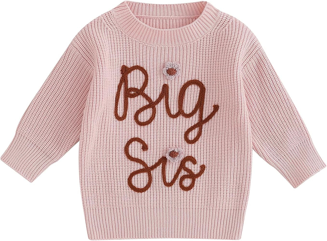 Big Sister Little Sister Matching Outfits Toddler Baby Girl Chunky Knit Sweater Warm Sweatshirt K... | Amazon (US)