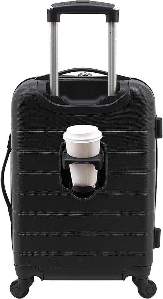 Amazon.com | Wrangler Smart Luggage Set with Cup Holder and USB Port, Black, 20-Inch Carry-On | L... | Amazon (US)