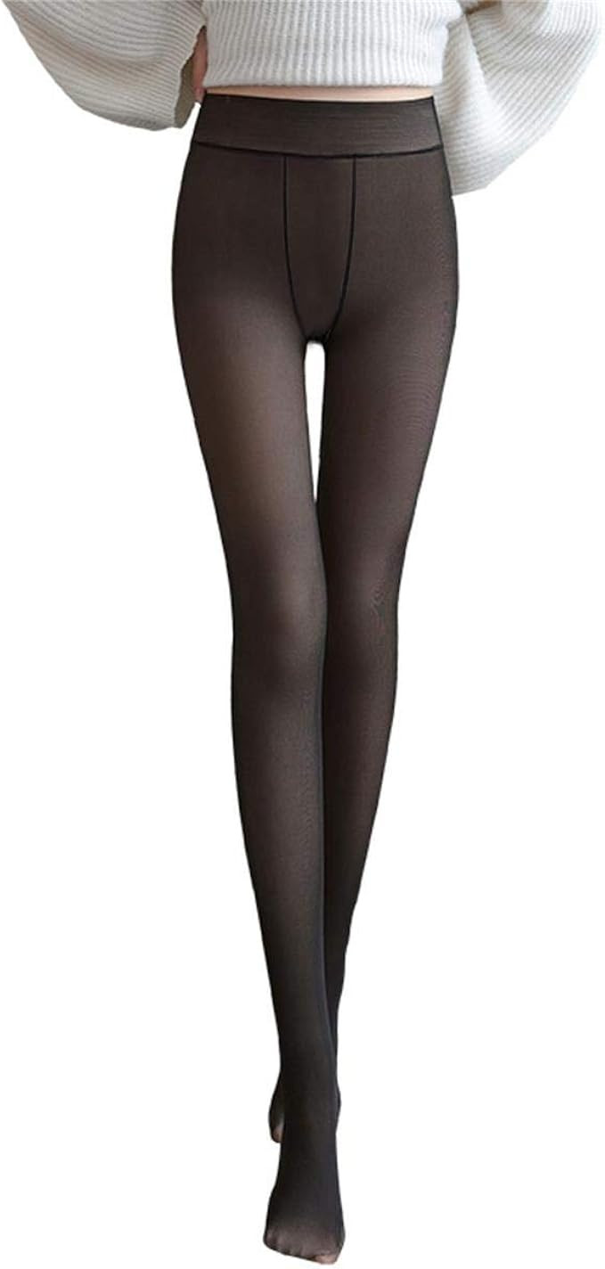 MODNTOGA Fake Translucent Warm Pantyhose Leggings Slim Stretchy Opaque Soft Tights for Winter Out... | Amazon (US)