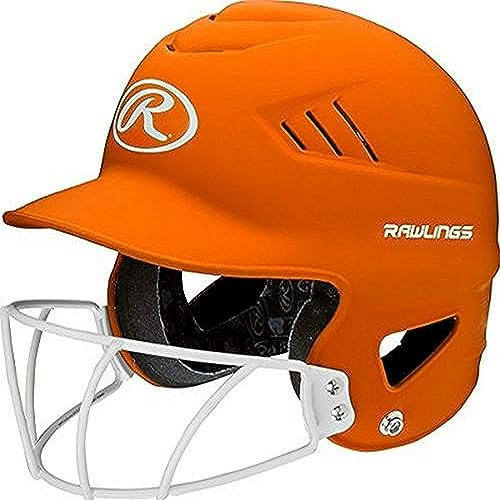 Rawlings | COOLFLO HIGHLIGHTER Batting Helmet | Face Guard Included | One Size Fits Most 6 1/2"-7 1/2" | Matte Orange | Amazon (US)